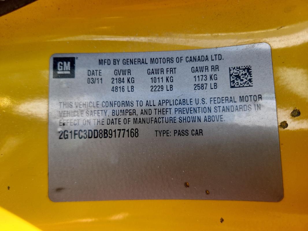 2011 CHEVROLET CAMARO LT - 2G1FC3DD8B9177168