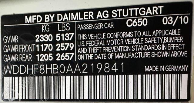 2010 MERCEDES-BENZ E 350 4MAT - WDDHF8HB0AA219841