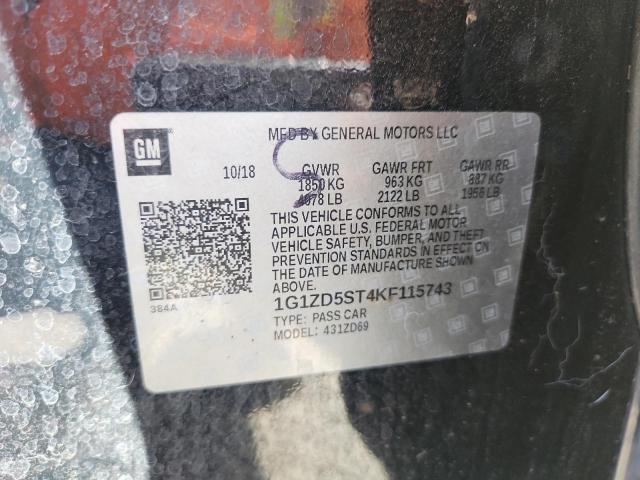 2019 CHEVROLET MALIBU LT - 1G1ZD5ST4KF115743