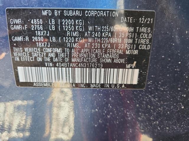 2022 SUBARU OUTBACK LI - 4S4BTANC4N3176219