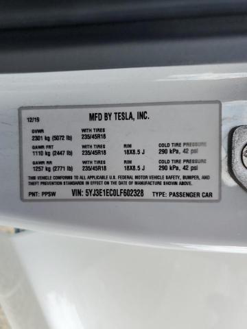 2020 TESLA MODEL 3 #3298287025