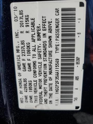 2010 HONDA ACCORD LX - 1HGCP2F35AA115549