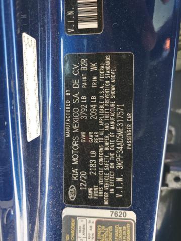 2021 KIA FORTE GT L 3KPF34AD5ME317571