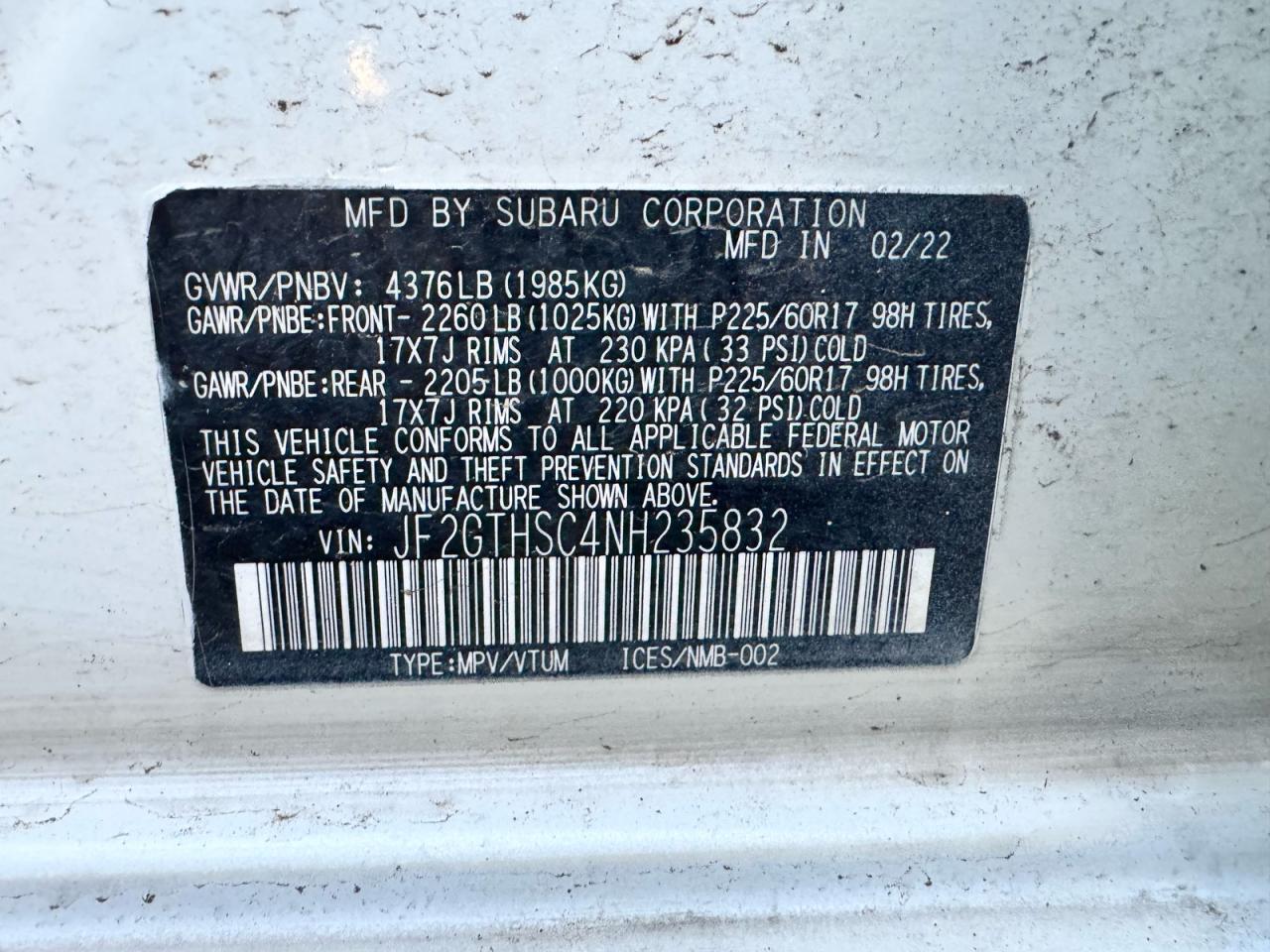 SUBARU CROSSTREK SPORT