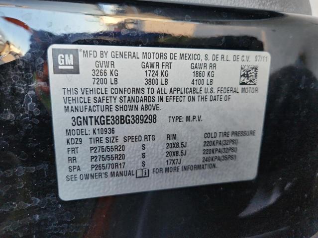 2011 CHEVROLET AVALANCHE - 3GNTKGE38BG389298