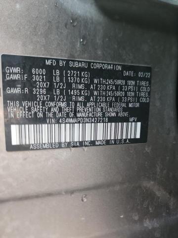 2022 SUBARU ASCENT LIM 4S4WMAPD3N3427218