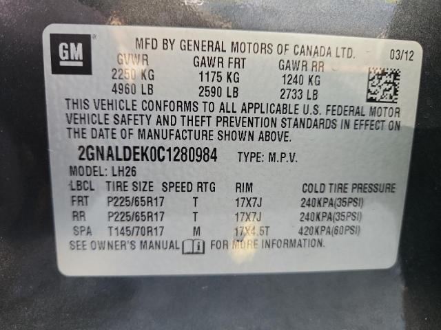 2012 CHEVROLET EQUINOX LT #3273931839