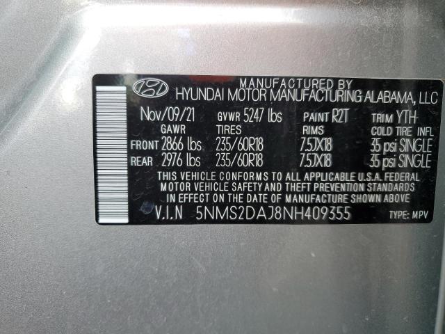 2022 HYUNDAI SANTA FE S - 5NMS2DAJ8NH409355