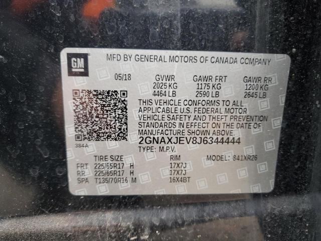 2018 CHEVROLET EQUINOX LT - 2GNAXJEV8J6344444