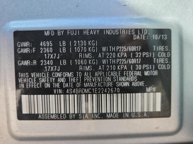 2014 SUBARU OUTBACK 3. - 4S4BRDMC1E2242670