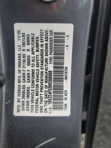 2021 HONDA INSIGHT EX 19XZE4F53ME006908