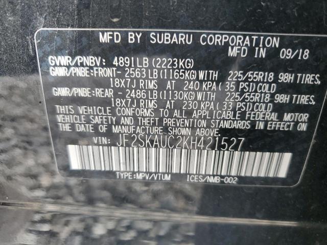 2019 SUBARU FORESTER L - JF2SKAUC2KH421527