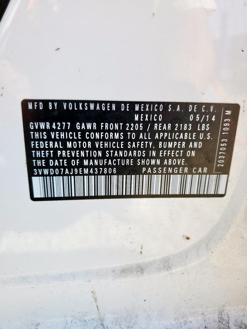 2014 VOLKSWAGEN JETTA SE - 3VWD07AJ9EM437806