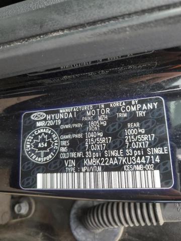 2019 HYUNDAI KONA SEL KM8K22AA7KU344714