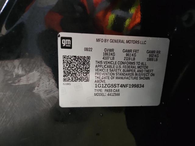 2022 CHEVROLET MALIBU RS 1G1ZG5ST4NF199834