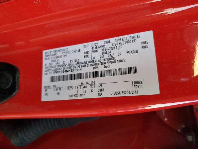 2022 FORD F150 SUPERCREW - 1FTFW1E54NKE45114