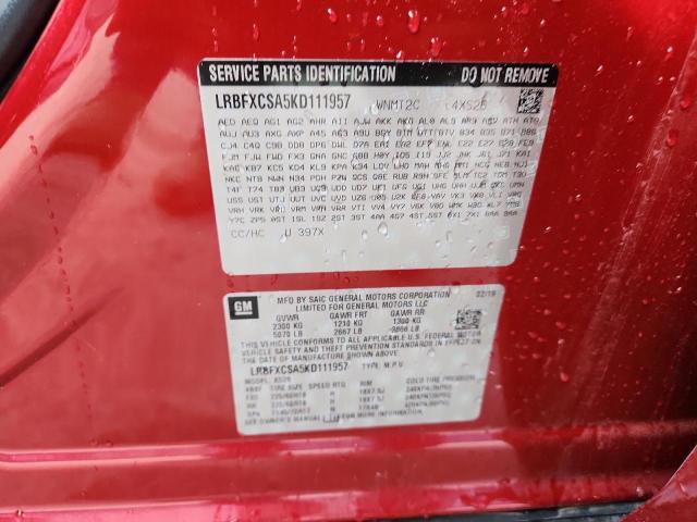 2019 BUICK ENVISION E - LRBFXCSA5KD111957