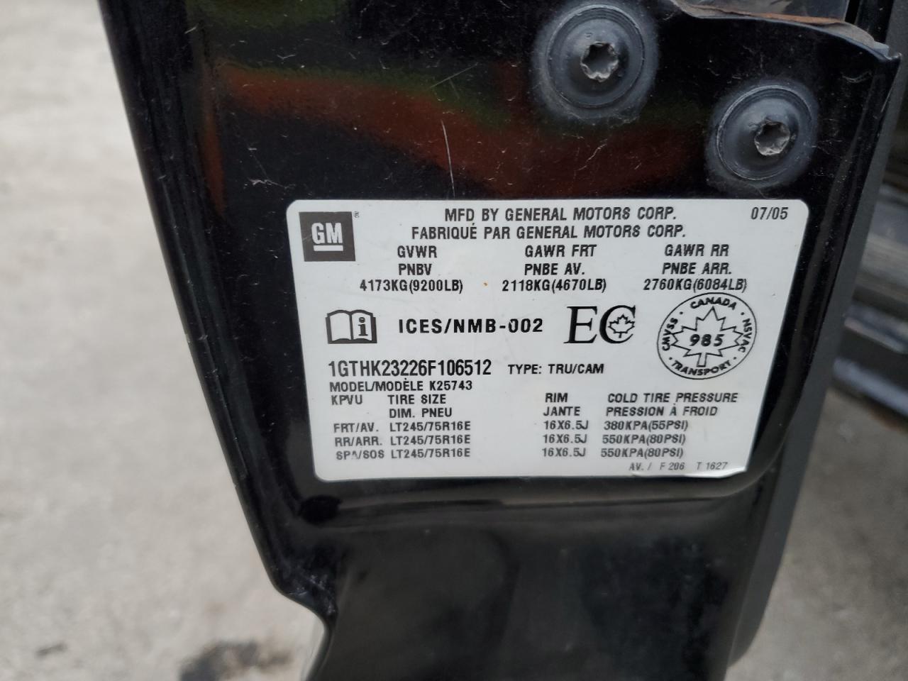 Lot #3291445172 2006 GMC SIERRA K25