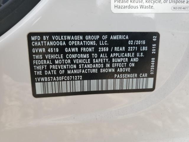 2015 VOLKSWAGEN PASSAT SE 1VWBS7A30FC071272