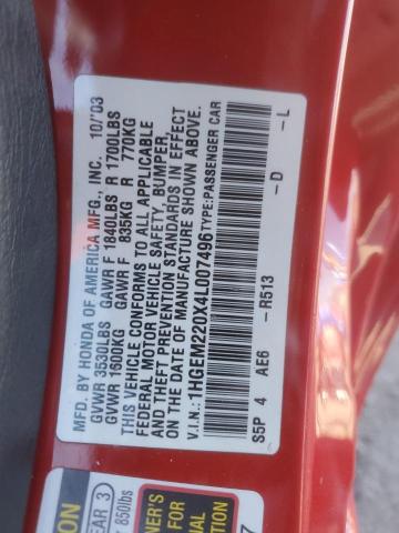 2004 HONDA CIVIC EX #3317486610