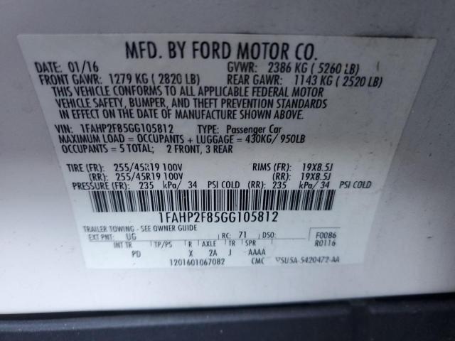 2016 FORD TAURUS LIM #3297875771