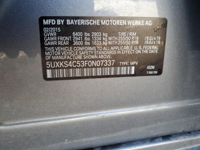 2015 BMW X5 XDRIVE3 - 5UXKS4C53F0N07337