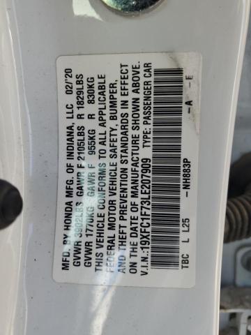 2020 HONDA CIVIC EXL 19XFC1F73LE207909