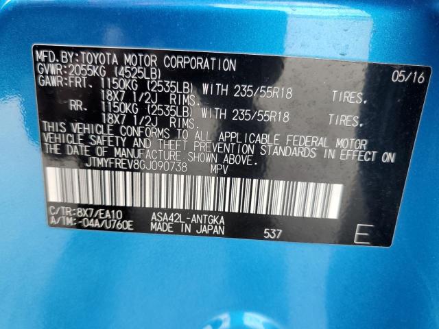 2016 TOYOTA RAV4 LIMITED JTMYFREV8GJ090738