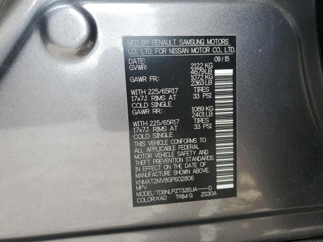 2016 NISSAN ROGUE S KNMAT2MV8GP602806