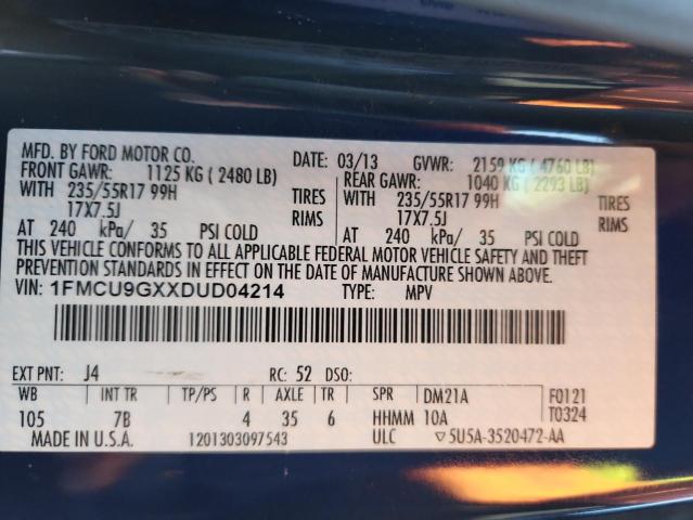 2013 FORD ESCAPE SE - 1FMCU9GXXDUD04214