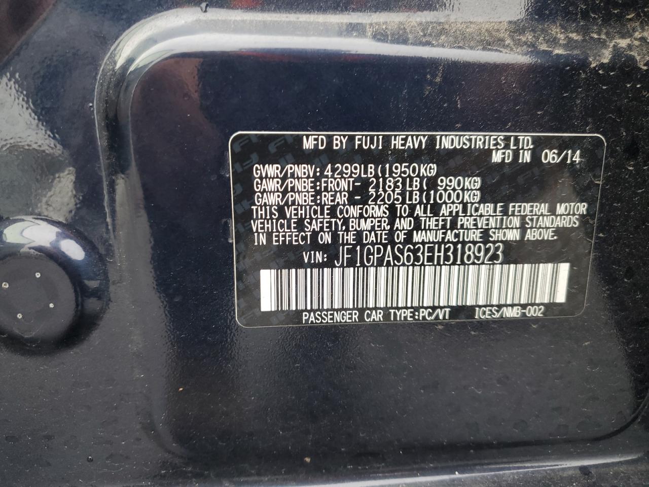 SUBARU IMPREZA SPORT LIMITED