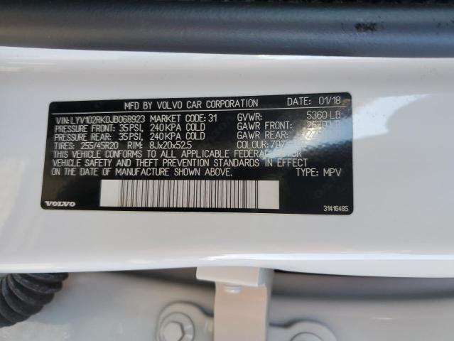 2018 VOLVO XC60 T5 LYV102RK0JB068923