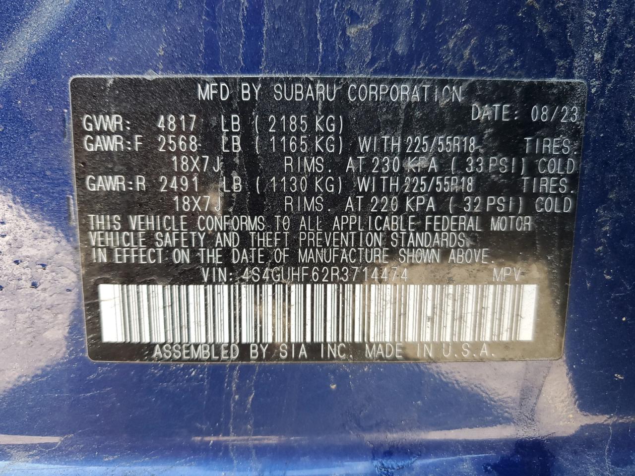 SUBARU CROSSTREK SPORT