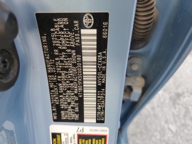 2012 TOYOTA CAMRY HYBRID - 4T1BD1FK5CU030180