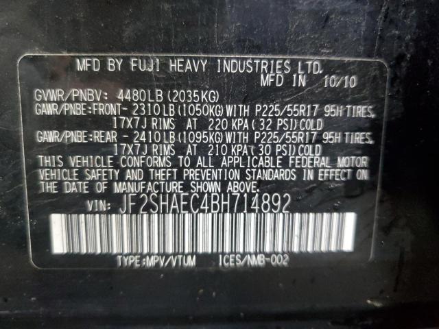 2011 SUBARU FORESTER L - JF2SHAEC4BH714892