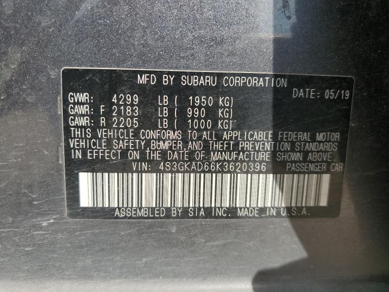 2019 SUBARU IMPREZA PR 4S3GKAD66K3620396