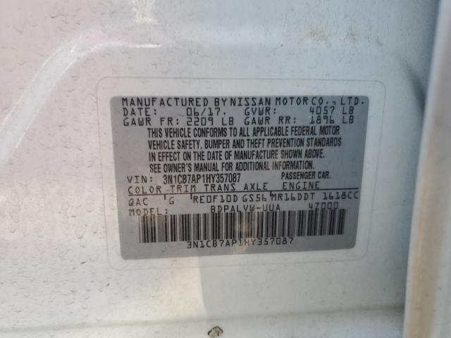 2017 NISSAN SENTRA SR - 3N1CB7AP1HY357087