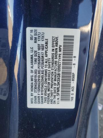 2016 HONDA ODYSSEY SE 5FNRL5H3XGB109927