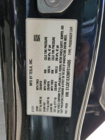 2021 TESLA MODEL 3 #3309733834