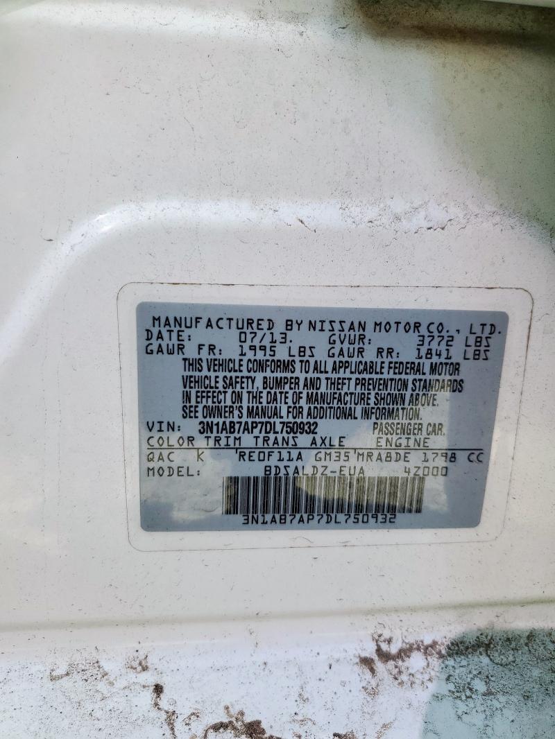 2013 NISSAN SENTRA S - 3N1AB7AP7DL750932