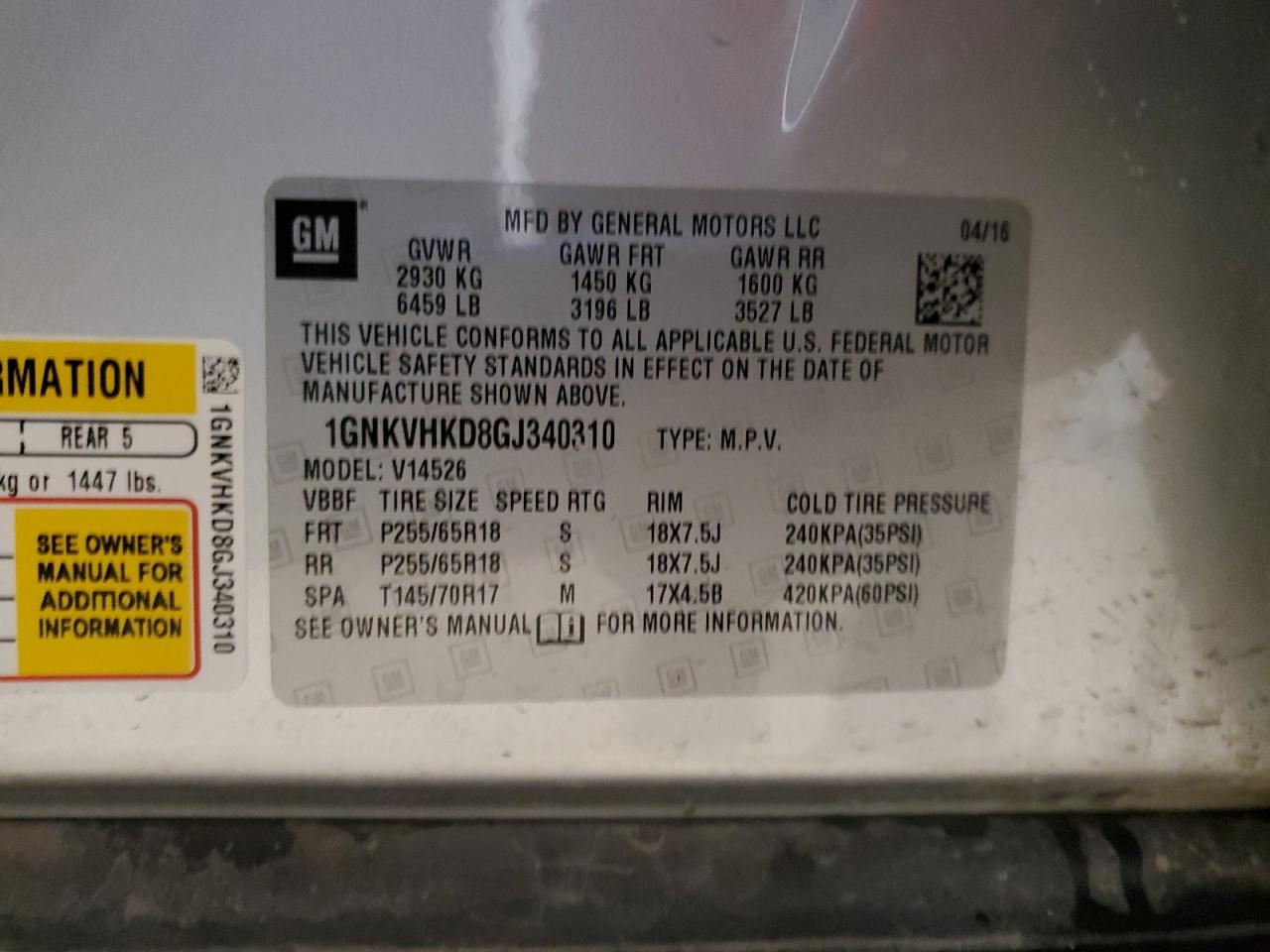 CHEVROLET TRAVERSE LT