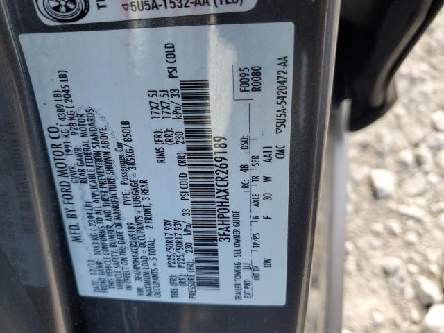 2012 FORD FUSION SE - 3FAHP0HAXCR269189