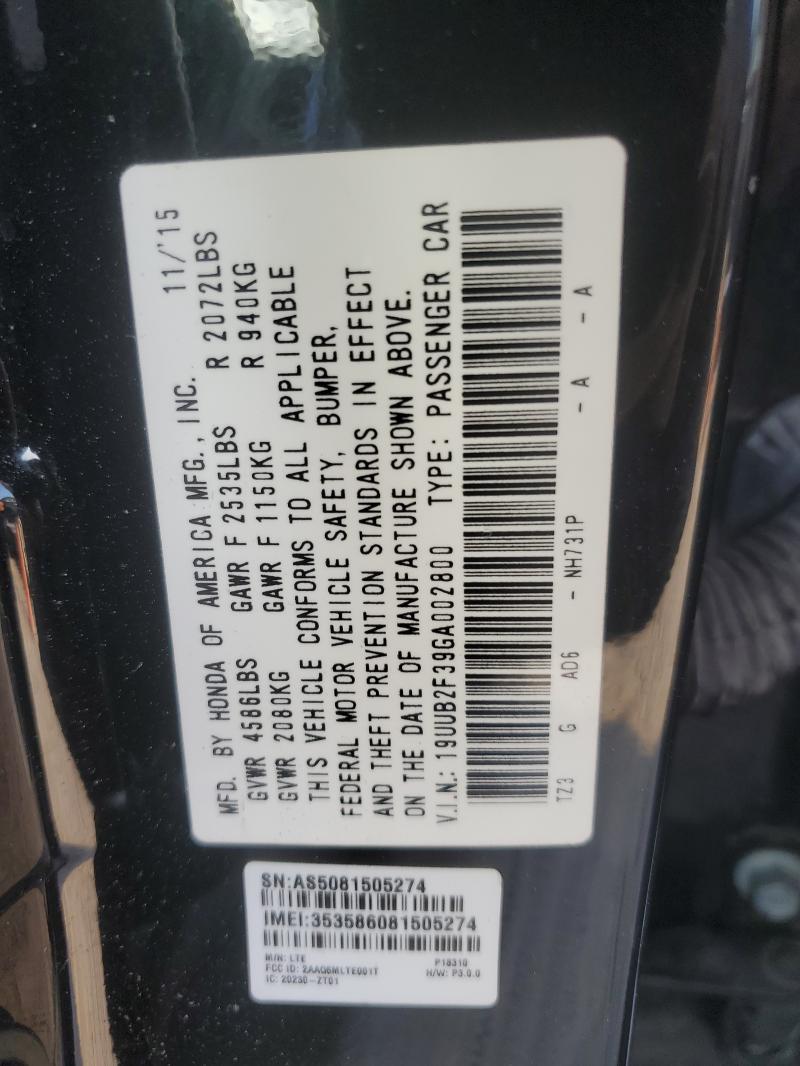 2016 ACURA TLX - 19UUB2F39GA002800