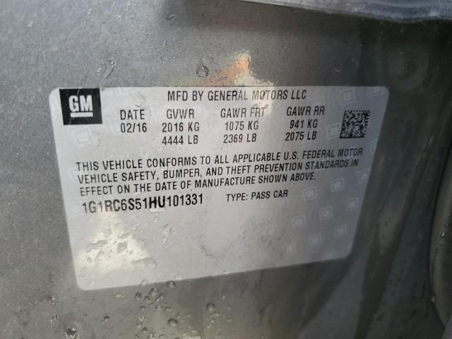 2017 CHEVROLET VOLT LT 1G1RC6S51HU101331