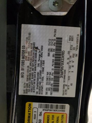 2014 FORD FUSION SE - 3FA6P0H70ER334985