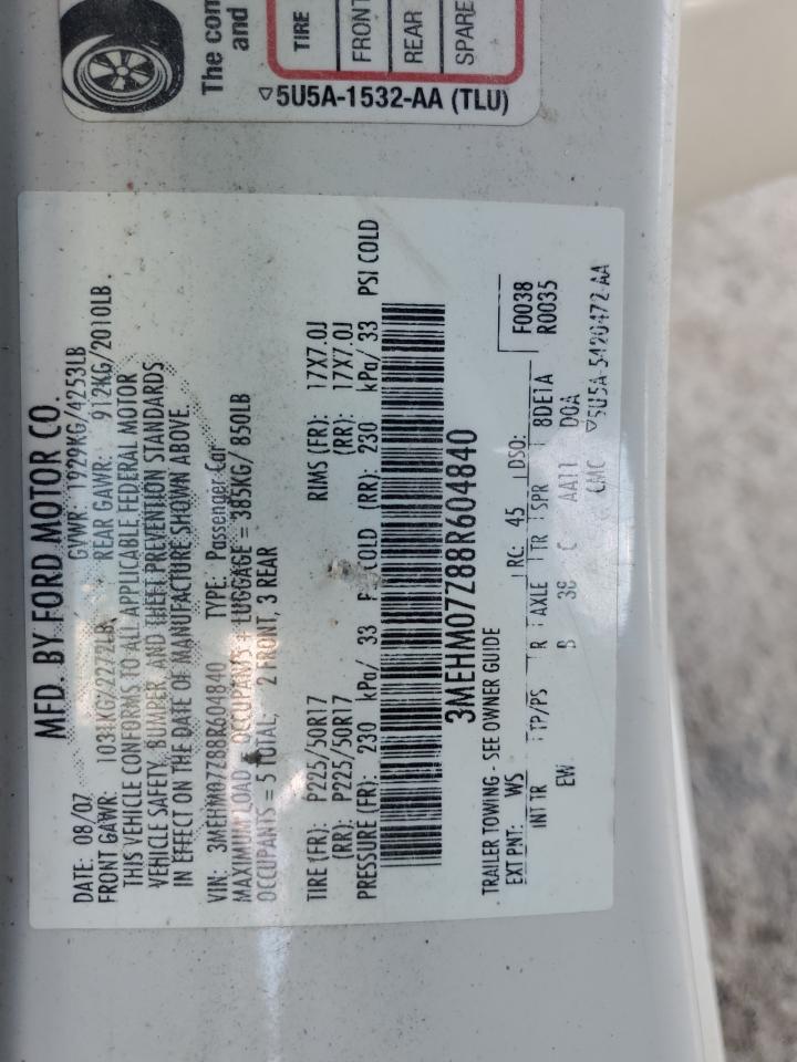 Lot #3297138512 2008 MERCURY MILAN