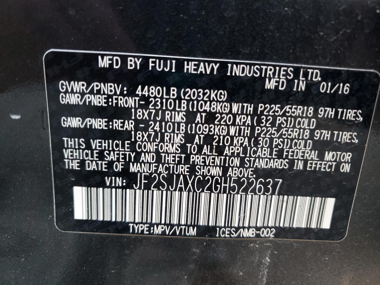 SUBARU FORESTER 2.5I TOURING