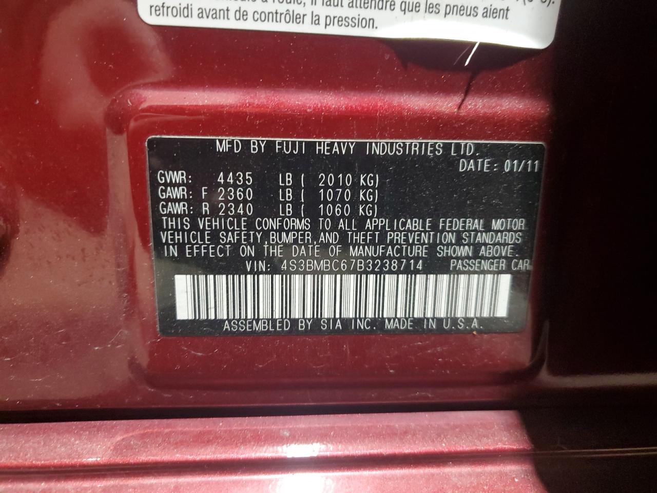 SUBARU LEGACY 2.5I PREMIUM