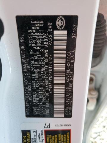 2015 TOYOTA CAMRY LE 4T1BF1FK9FU474077