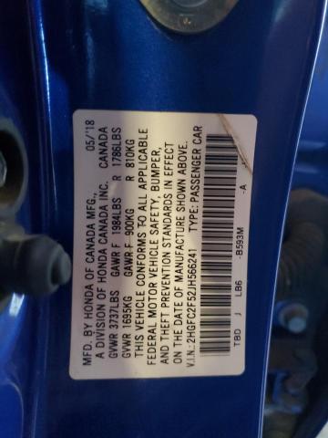 2018 HONDA CIVIC LX - 2HGFC2F52JH566241